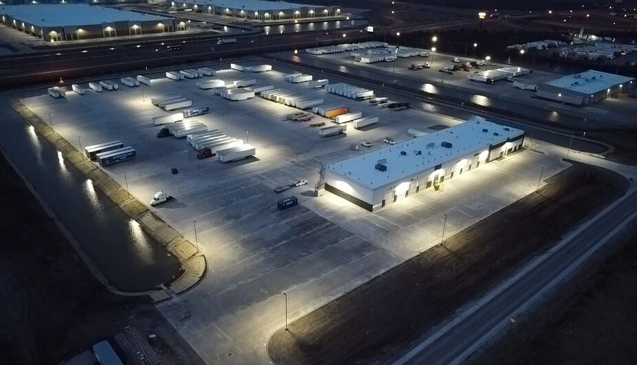 Aerial View of AAA Trailer Services repair facility and truck parking yard