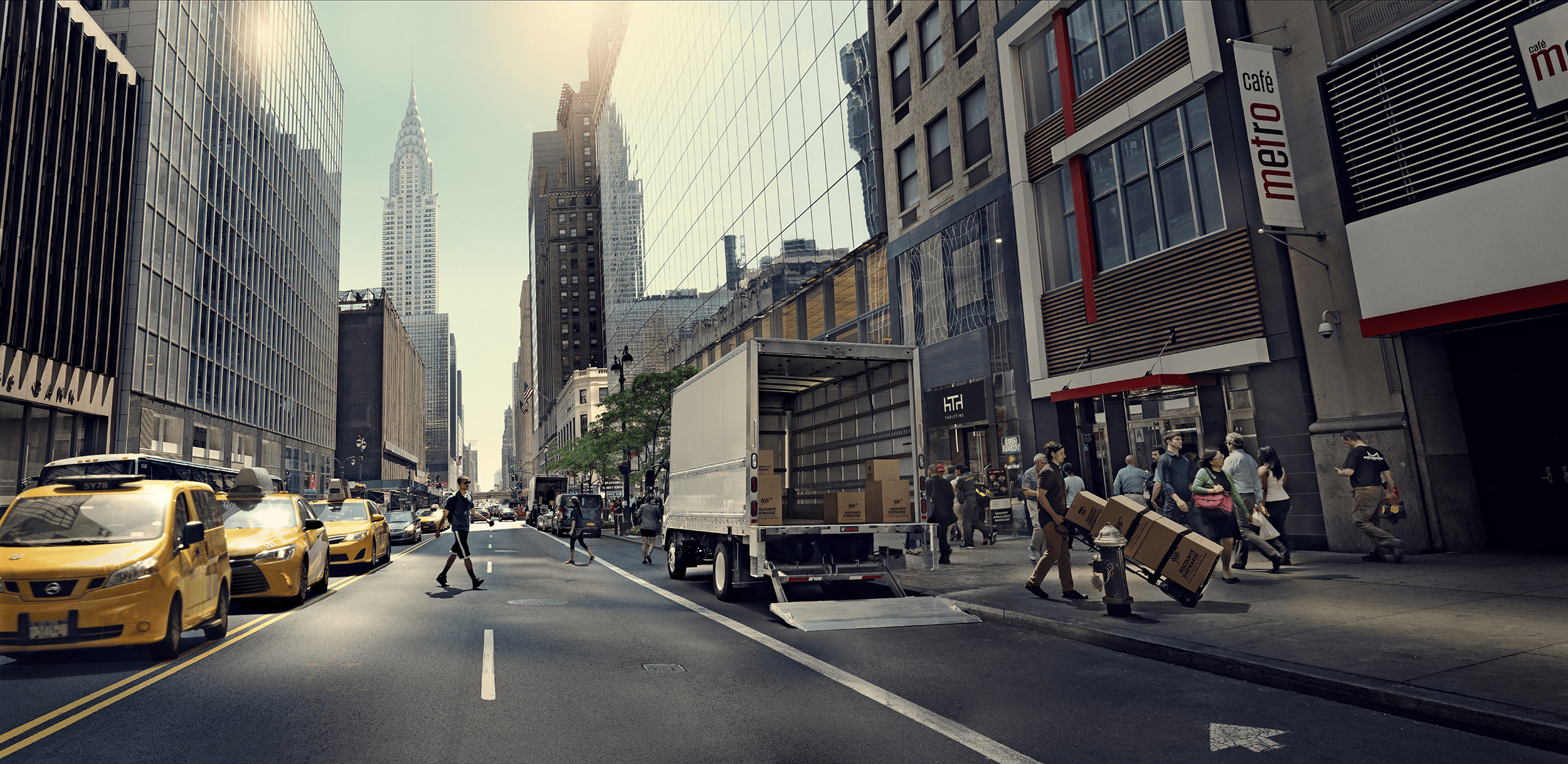 Delivery Truck using a Waltco liftgate to safely offload cargo